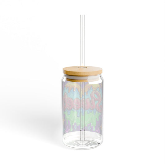 Sweet Drip Acrylic Sipper Cup — 16 oz Colorful Candy Design with Straw