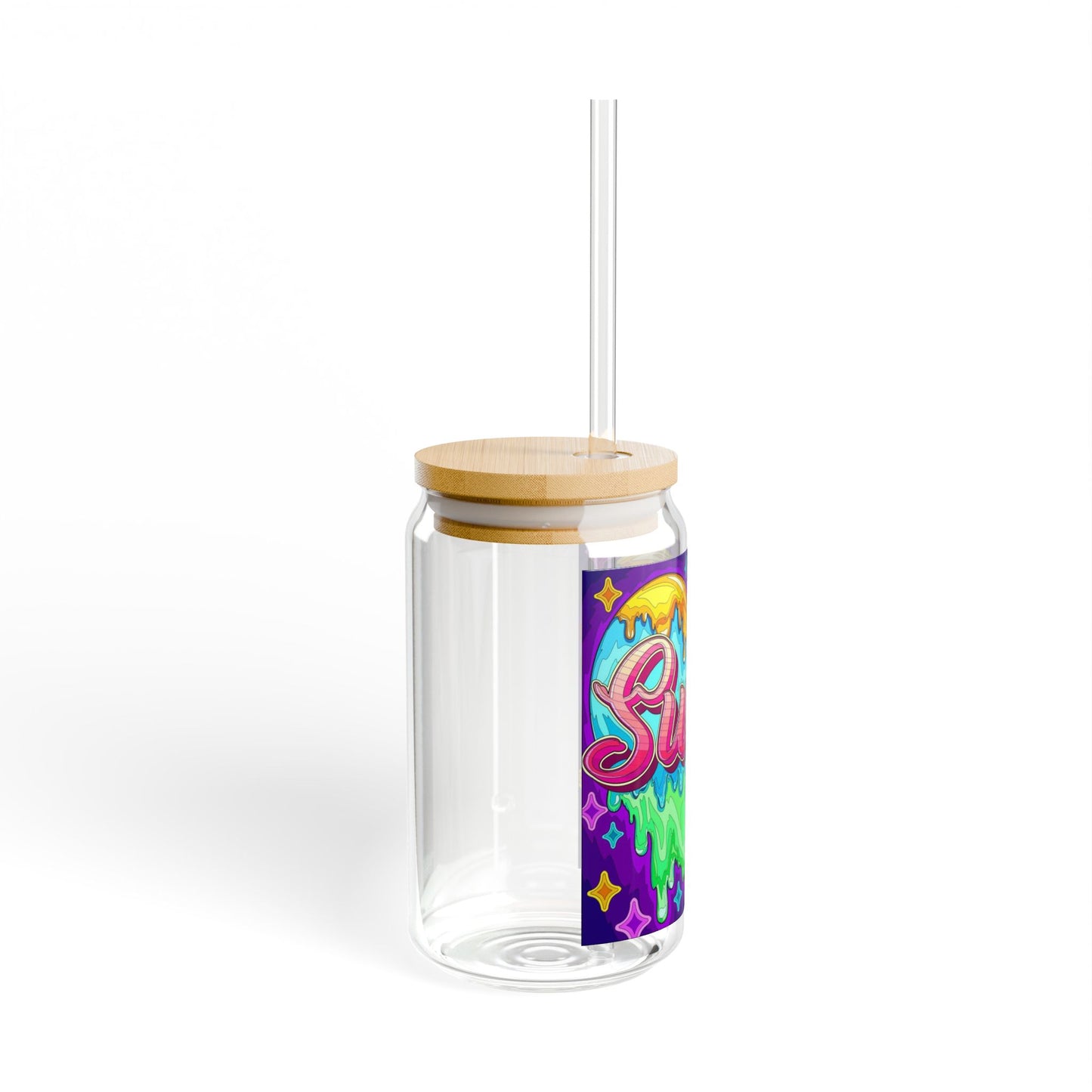 Sweet Drip Acrylic Sipper Cup — 16 oz Colorful Candy Design with Straw