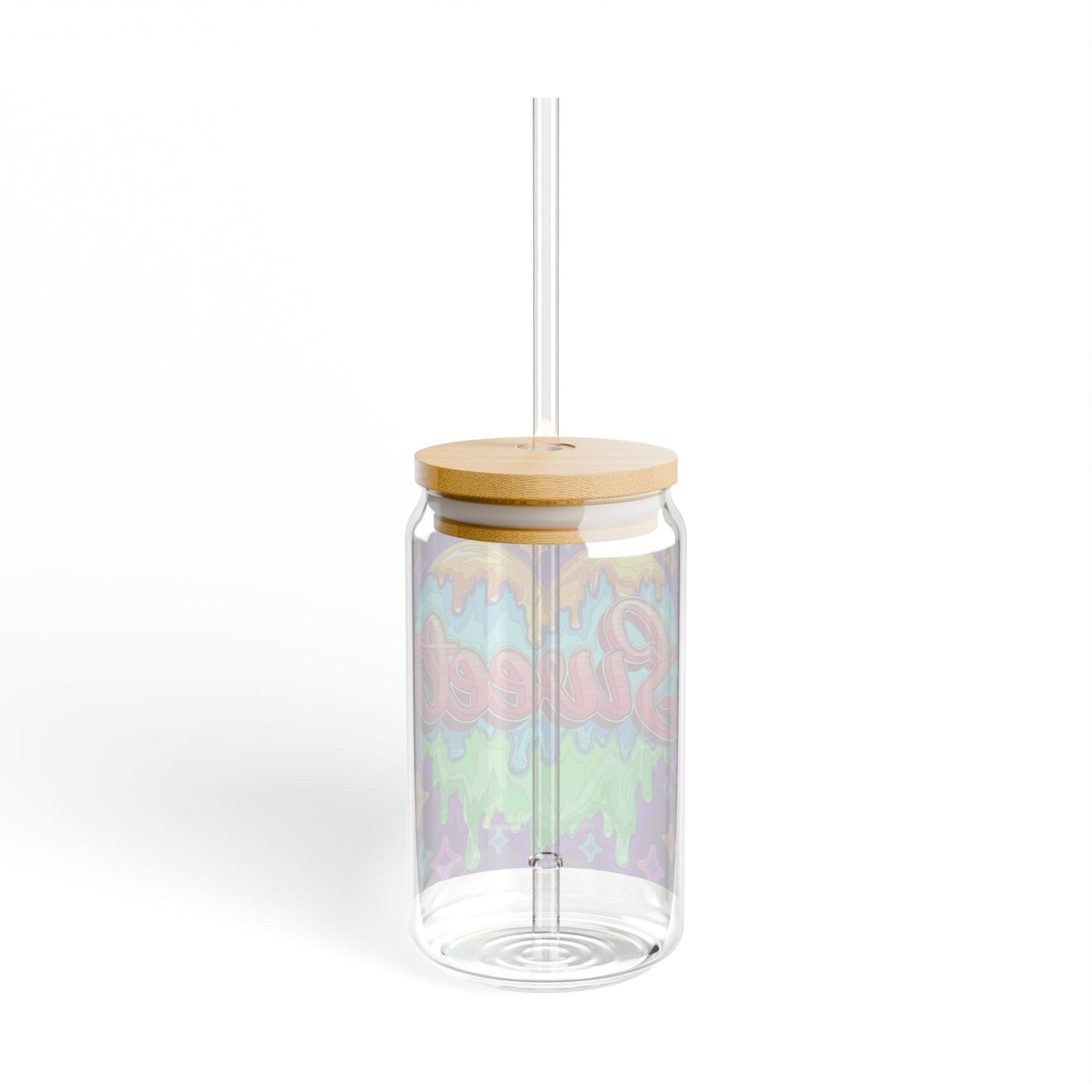 Sweet Drip Acrylic Sipper Cup — 16 oz Colorful Candy Design with Straw