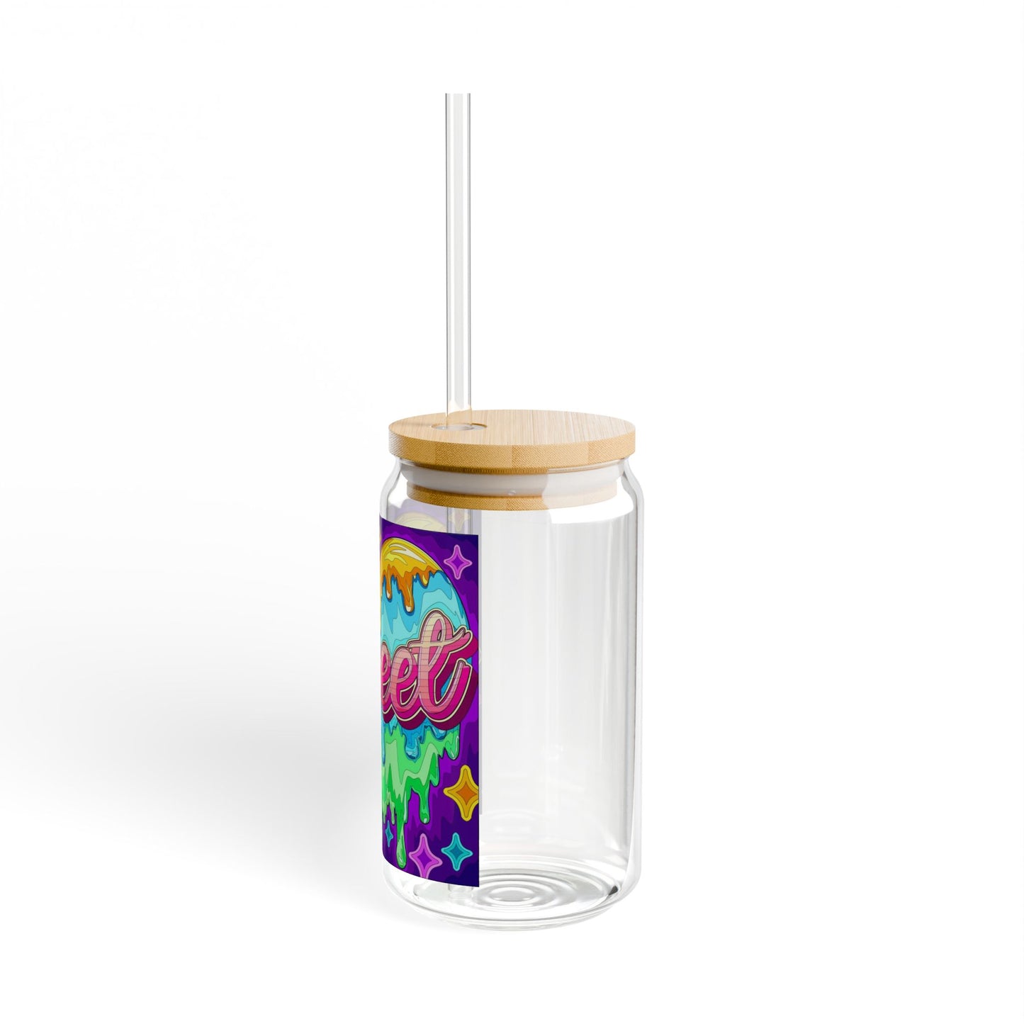 Sweet Drip Acrylic Sipper Cup — 16 oz Colorful Candy Design with Straw