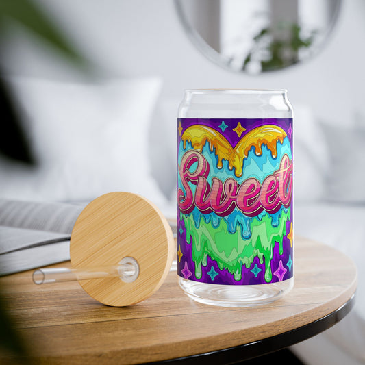 Sweet Drip Acrylic Sipper Cup — 16 oz Colorful Candy Design with Straw