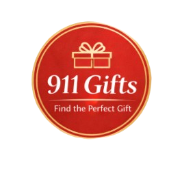 Logo of 911 Gifts with a red circle and gift icon on a white background