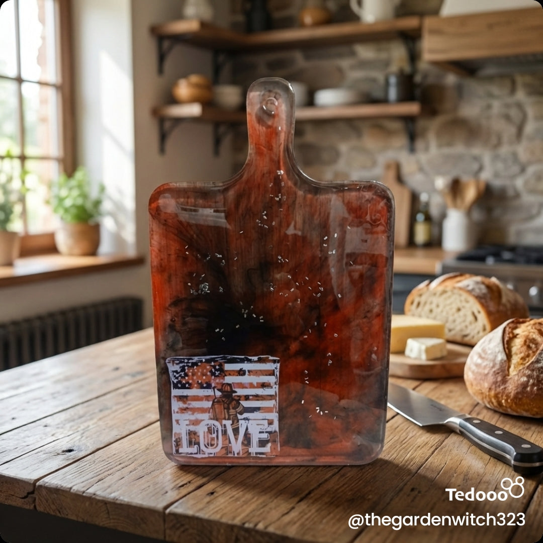 'LOVE' Resin Serving Board